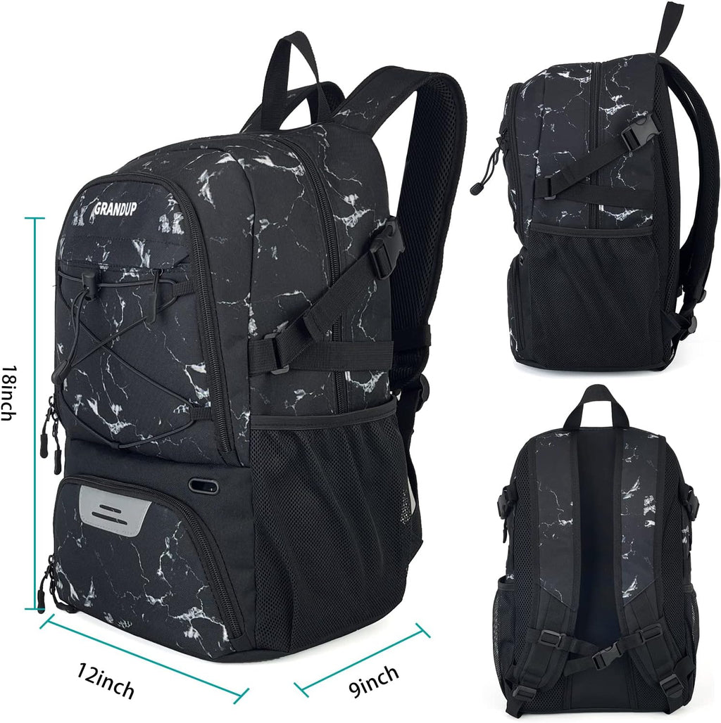 Basketball backpack with ball and shoes compartment Fit Volleyball, soccer, Swim, Gym, Travel, and School, large