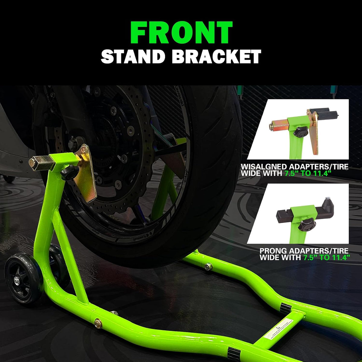 Motorcycle Stands Front and Rear, Front Rear Combo Stand Universal Wheel Lift Stand Swingarm Spool Lift Stand Paddock