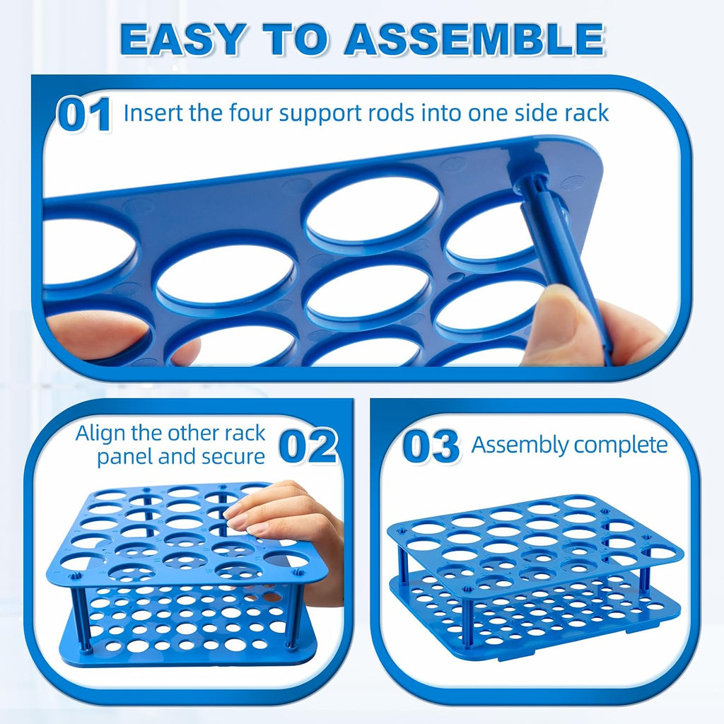 25-Well Centrifuge Tube Rack, Detachable Stand, φ1.02 inch, 1 PCS | Lab-grade Polypropylene, Individual Packaged, Blue