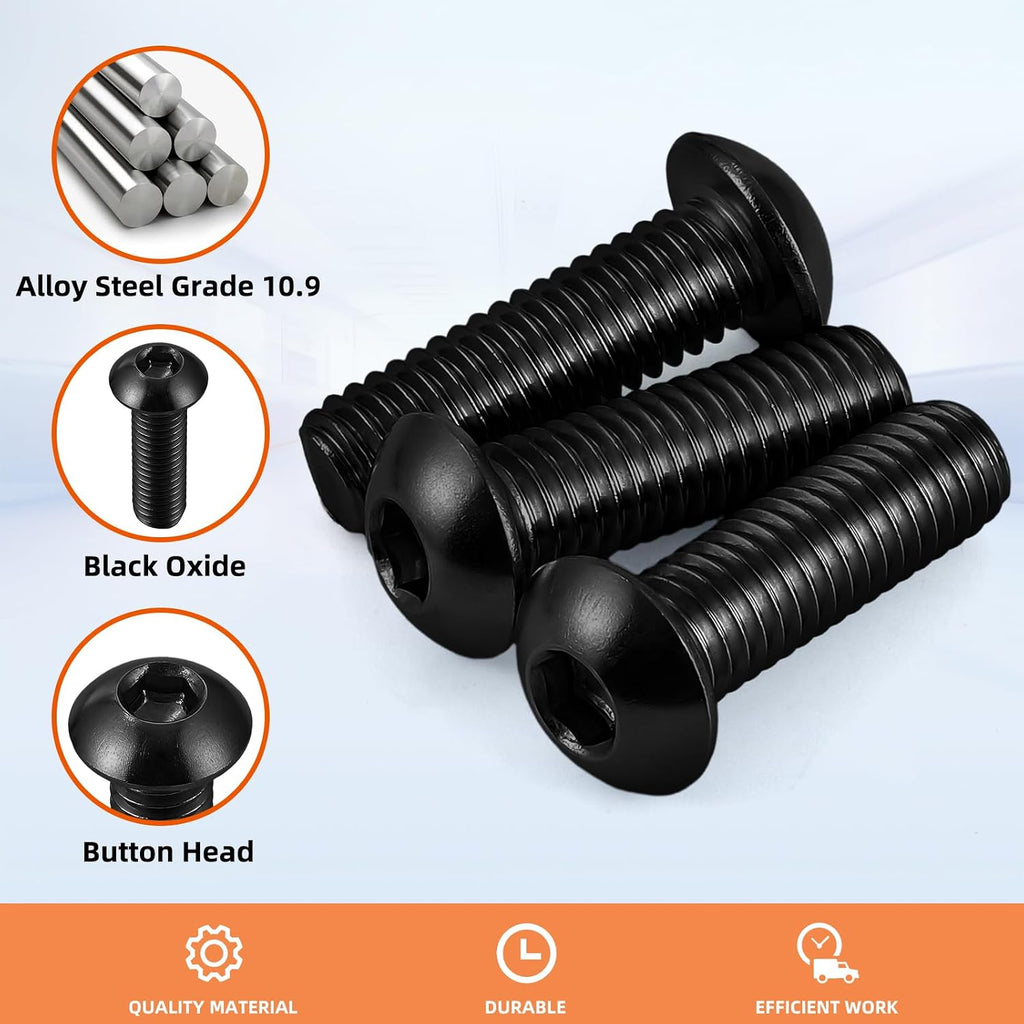 3/8-16 x 1-3/4" Button Head Socket Cap Screws, 10 PCS