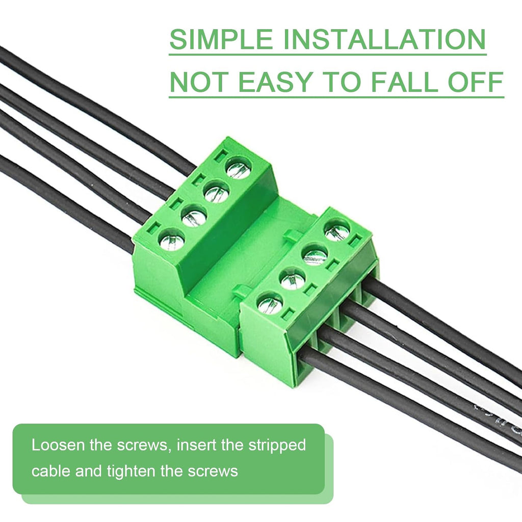 5Pairs 4 Pin 5.08mm Pitch Screw Terminal Block Connector Pluggable with Phoenix Plug for 28-12AWG Cable (5pairs, 5.08mm - 4P)