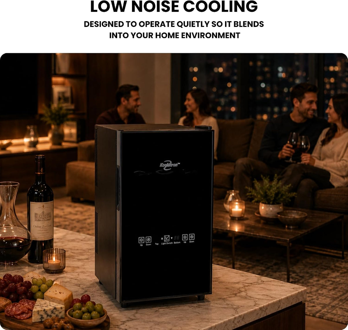 18 Bottle Dual Zone Thermoelectric Wine Cooler, Black
