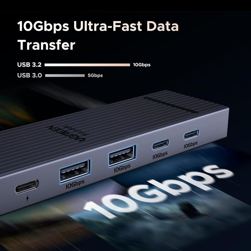 Revodok Pro USB-C Hub 6 in 1 10Gbps 4K 60Hz HDMI | 100W PD charging, compatible with MacBook Neo/Pro/Air, iPad Pro