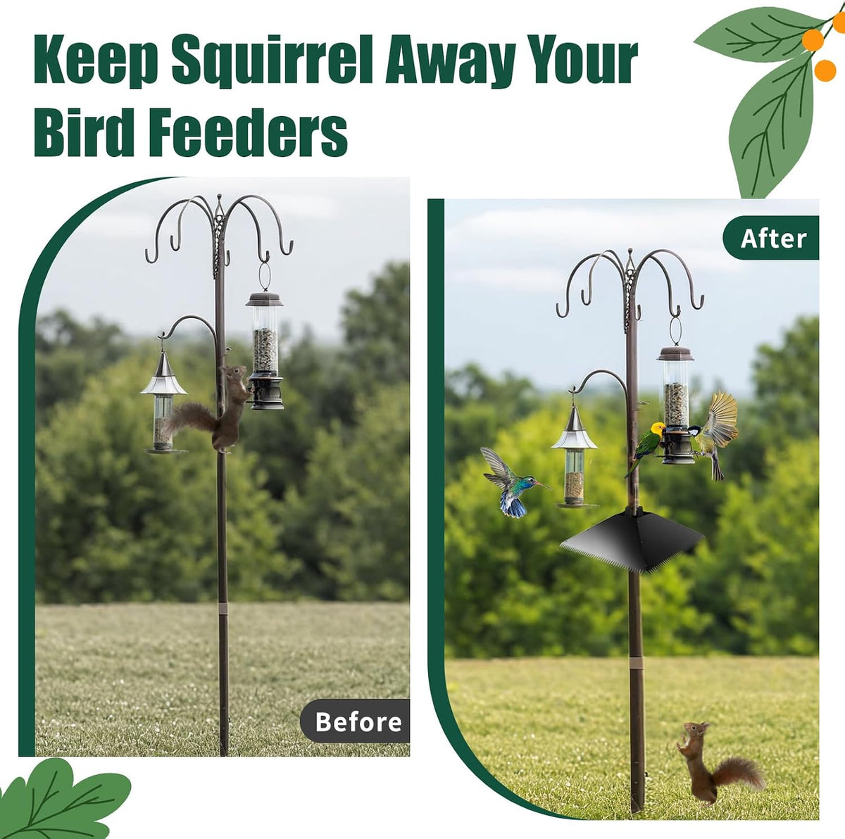 Metal Squirrel Baffle for 4x4 Post, 17 Inch Squirrel Guard for for Bird Feeder Poles, Wooden Pole Mount Squirrel