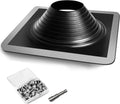 #8 Epdm Metal Roof Vent Boot, Flexible Roofing Boots Fits Pipe Od 6 3/4'' to 15'', Metal Roof Jacks Flashing for