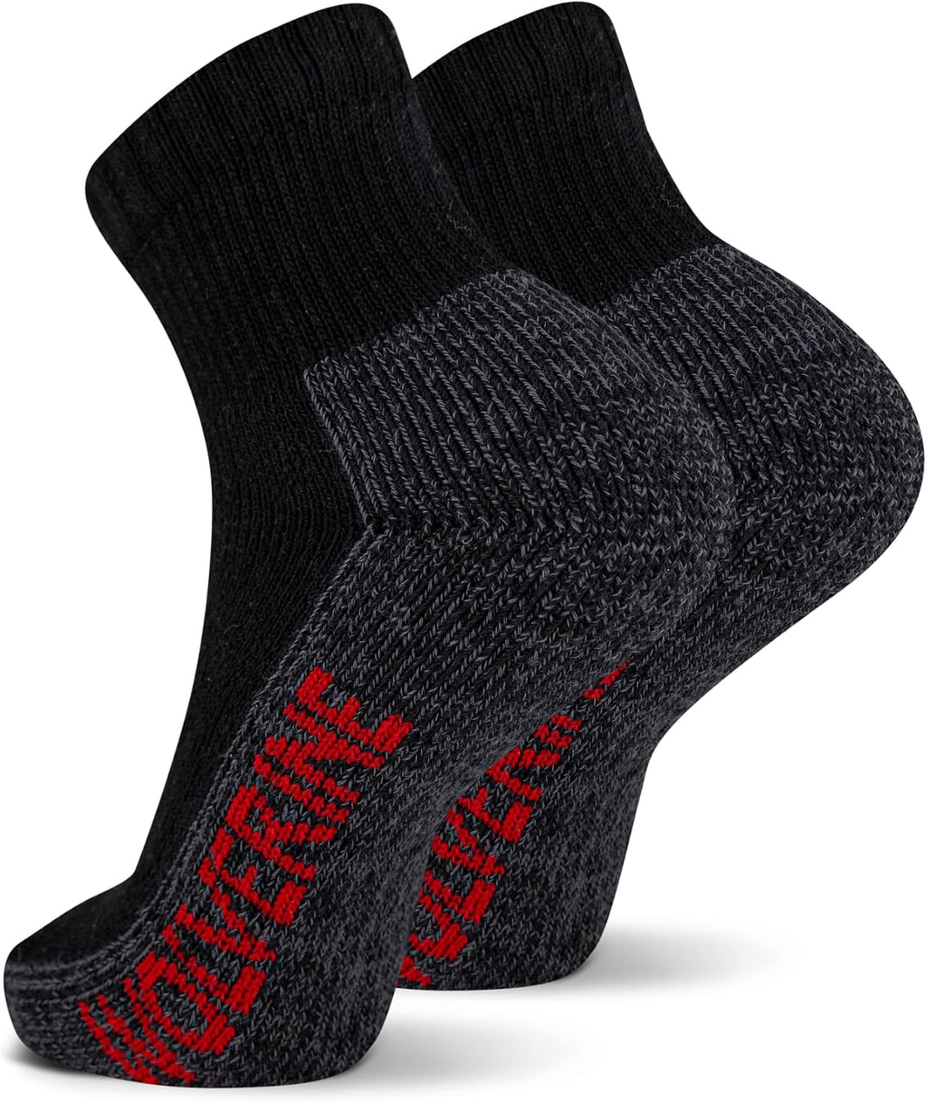 Men's Steel Toe Cotton Work Boot Ankle Socks - 2 Pairs - Durable Cushioning