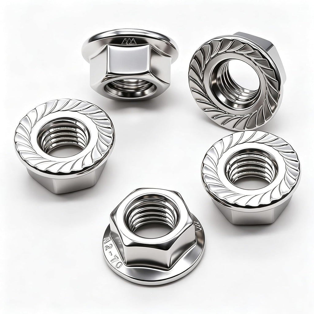 20PCS M10 x 1.5mm Thread 304 SS Hex Flange Nuts
