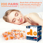Foam Ear Plugs,200 Pairs Ear Plugs for Sleeping