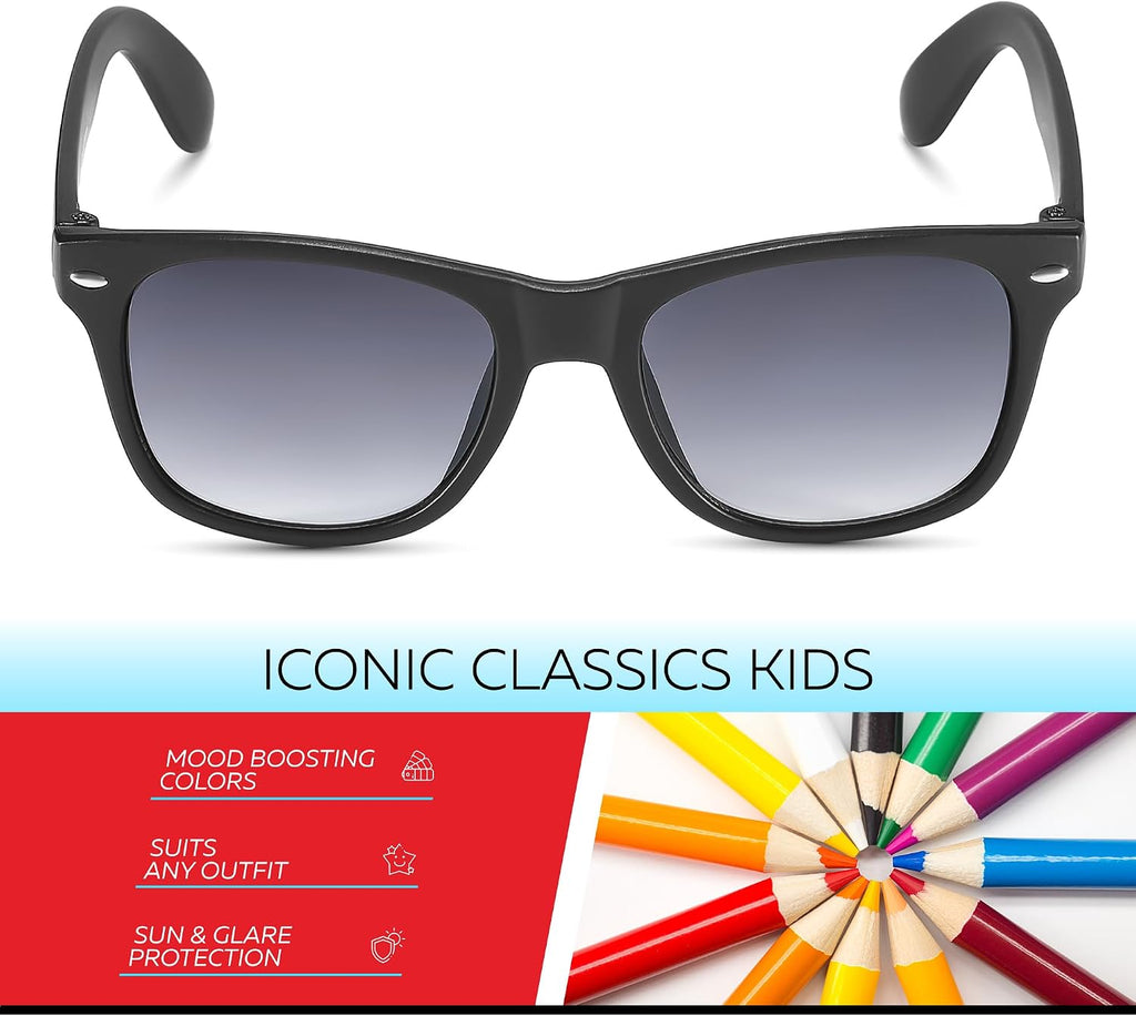 Kids Sunglasses for Boys Girls Age 3-12 - Shatterproof UV400 Toddler Children Sun Glasses