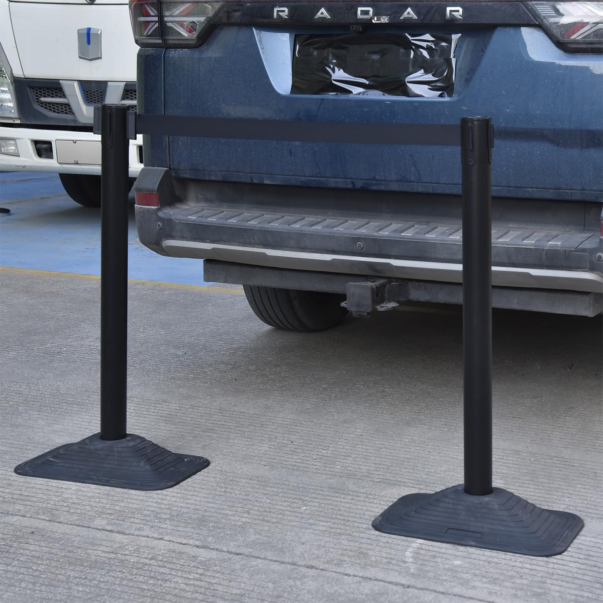 4-Pack Crowd Control Stanchion Set with 10Ft Retractable Belt