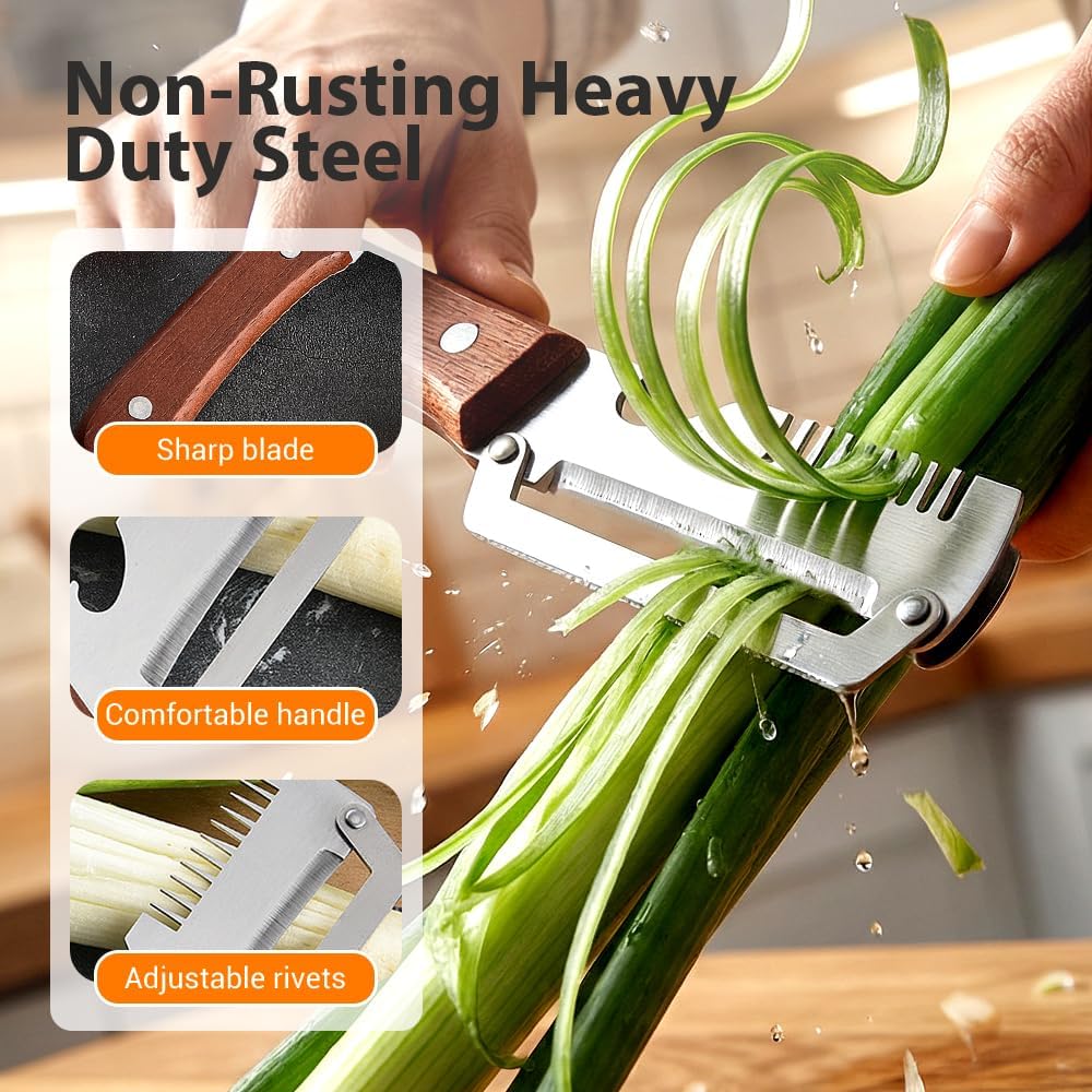 Premium Vegetable Peeler with Wooden Handle and Bottle Opener, Multi-Functional Vegetable Peeler for Kitchen, Kitchen