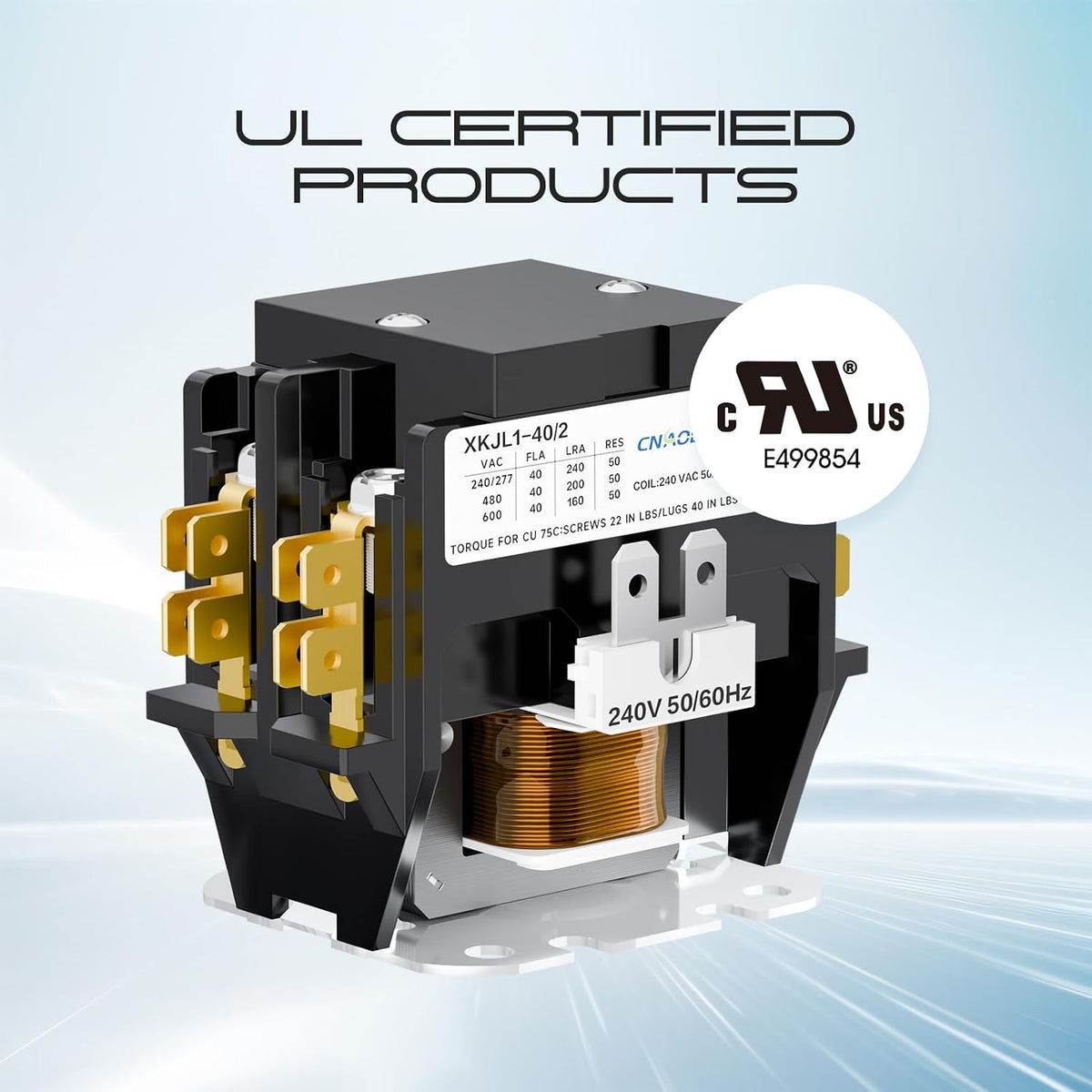 CNAODUN HVAC Contactor Air Conditioner Contactor 2 Pole 40 Amp 240V Coil Compatible with Condenser,Compressor,Air Conditioner,Refrigeration Systems,Heat Pump