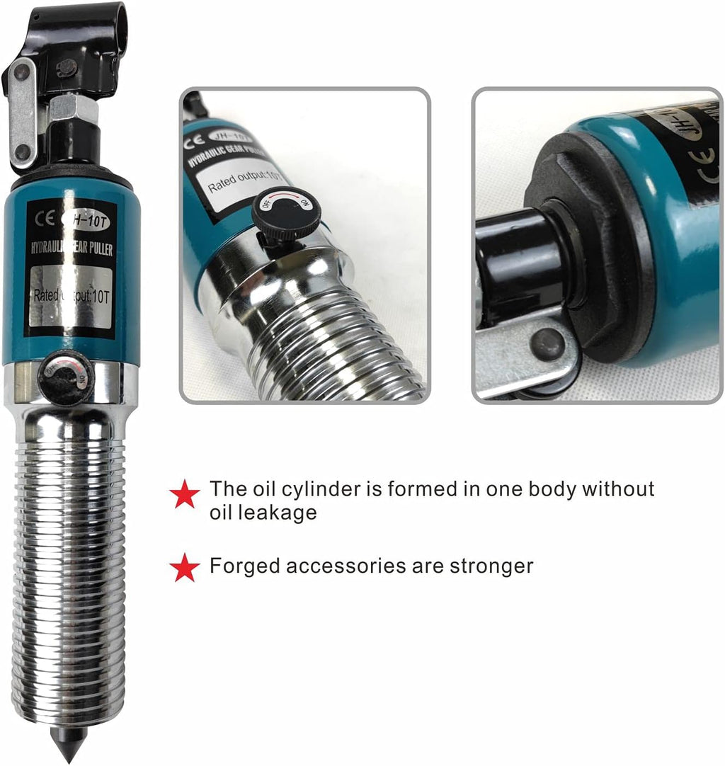 10Ton Hydraulic Gear Puller Wheel Bearing Pulling Separator 3 in 1 Pump Oil Tube Drawing Machine M/Case