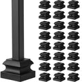24 Pcs Iron Baluster Shoes Stair Flat Shoe with Screw for 1/2 Inch