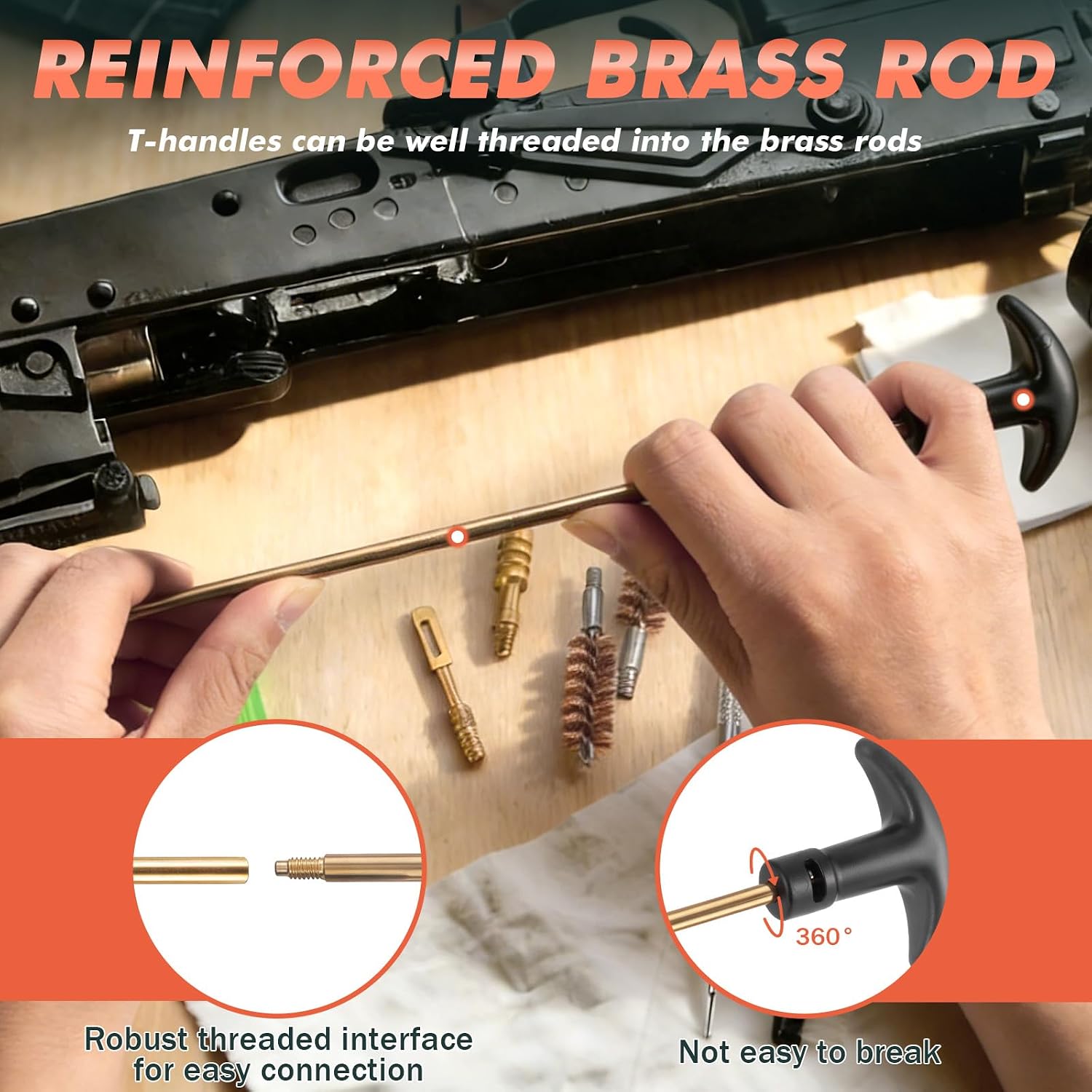 Gun Cleaning Kit 9mm,.22,.357,.38,.45 with Gun Oil 1 oz. & CLP Cleaner Lubricant 2 oz. Handgun Shotgun Rifle and