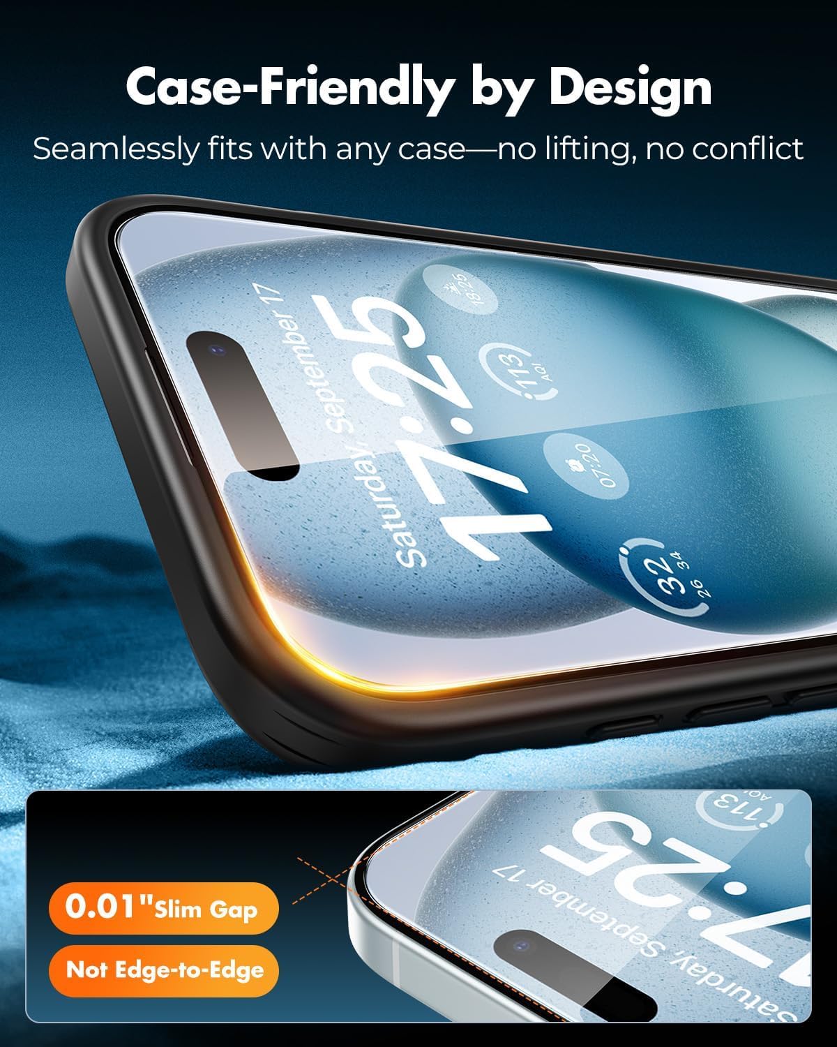 2+2 Pack for iPhone 15 Screen Protector & Lens Protector [Military-Grade] [99% HD Clear] [Easy Install] 9H+