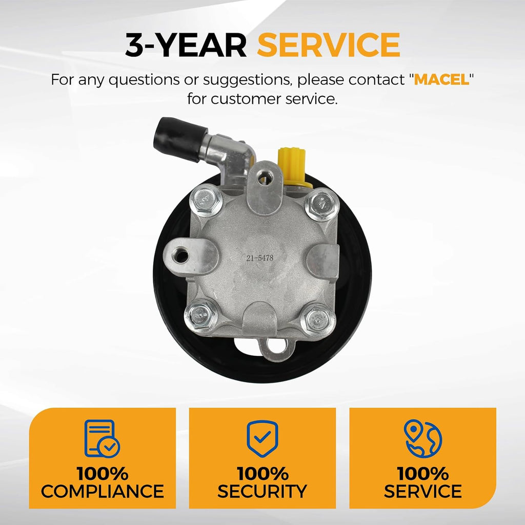 PAROD 21-5478 Power Steering Pump with Pulley fit for 2007-2013 Nissan Altima, 2002-2011 Nissan X-Trail 2.5L L4 GAS, 3.5L L4L; Coupe