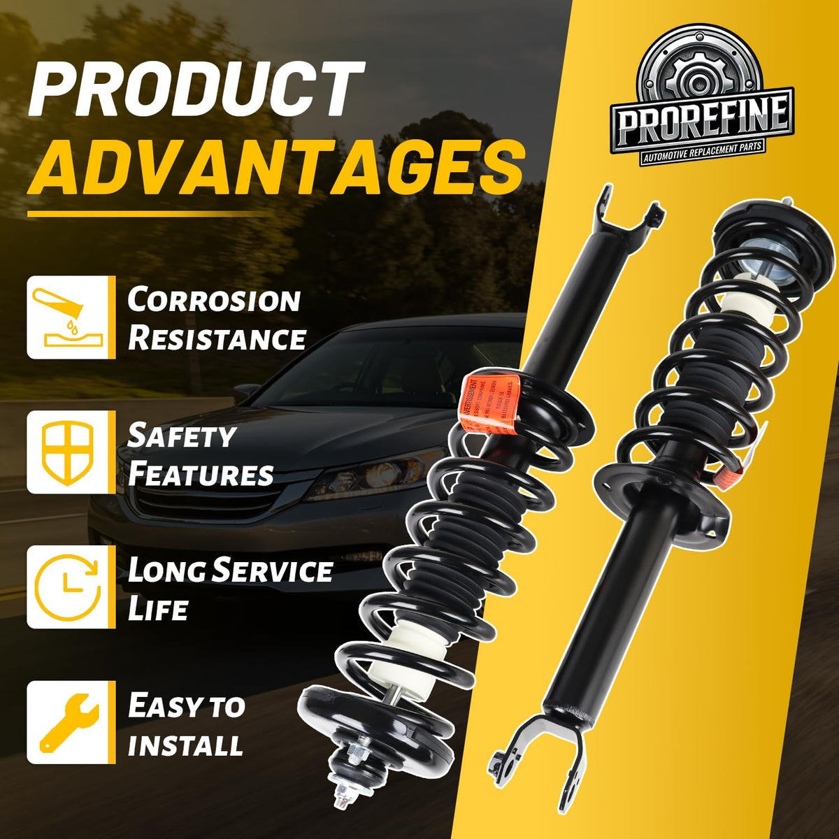 Rear Strut Shock Assembly w/Coil Spring Fit for Honda Accord