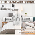 6 Pack Door Handles Privacy Door Levers, Heavy Duty Wave Style Bed/Bath Door Locks Interior Door Knobs, Reversible
