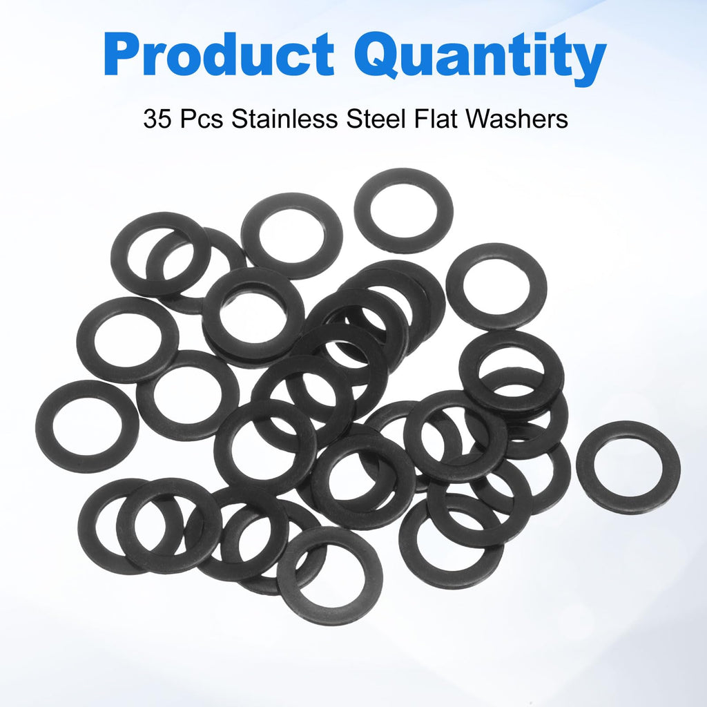 35Pcs M10 304 Stainless Steel Flat Washers ID 10mm OD 16mm Thk 1.2mm