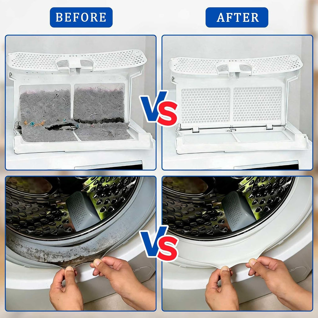 Dryer Vent Cleaner Kit with Dryer Vacuum Hose Attachment | 4-in-1 Multi-Lint Remover Brush, Suitable for Most Vacuum