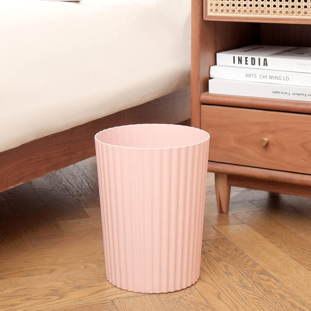 Small Trash Can Plastic Wastebasket Round Garbage Container Bin for Bathroom, Kitchen, Bedroom, Home Office, College