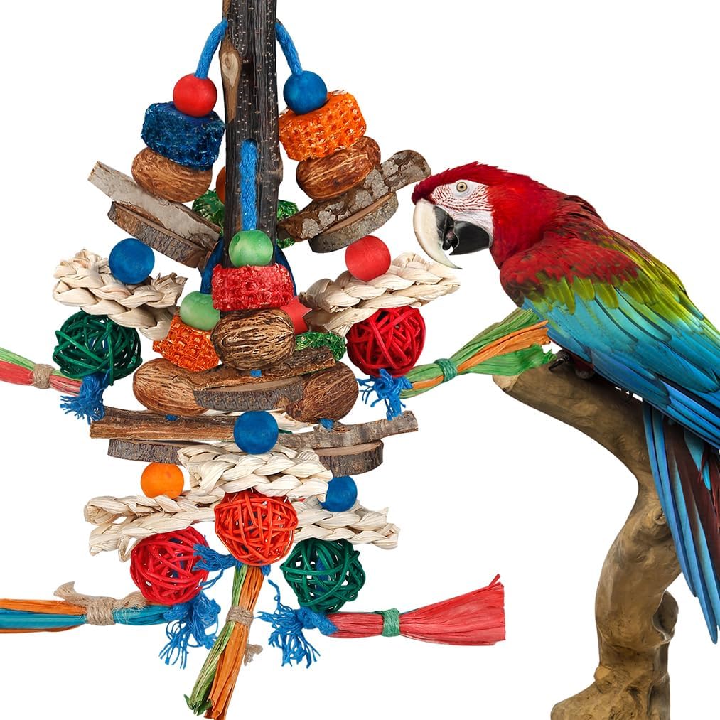 Bird Toys,Parrot Toys Exciting Chewing Fun for Parakeets,Cockatiels,Conures,Lovebirds,African Gray Cockatoos Amazon