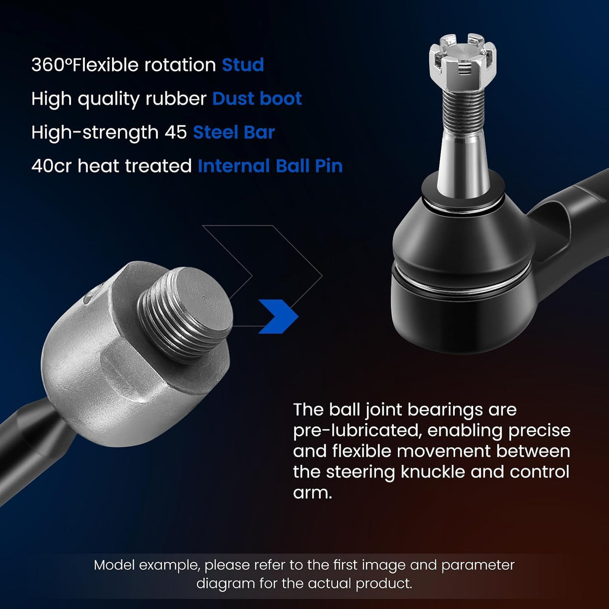 2PCS Front Outer Tie Rod End Kit For Chevrolet Cobalt 2005‑2010