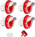 No Waste Chicken Feeders, DIY Automatic Poultry Feeder - 4 Ports Red