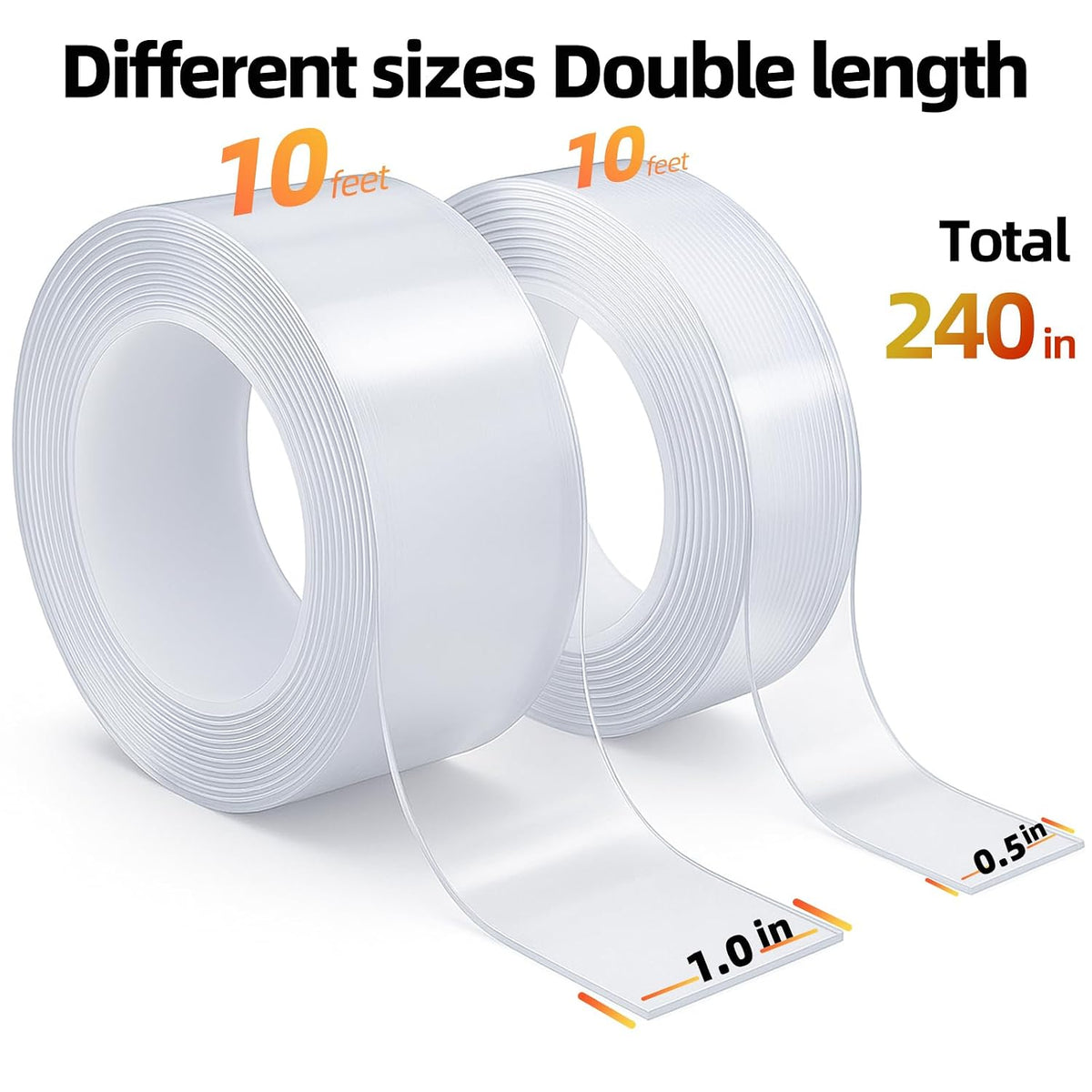 Double Sided Nano Tape, Removable Mounting Tape, 2 Rolls