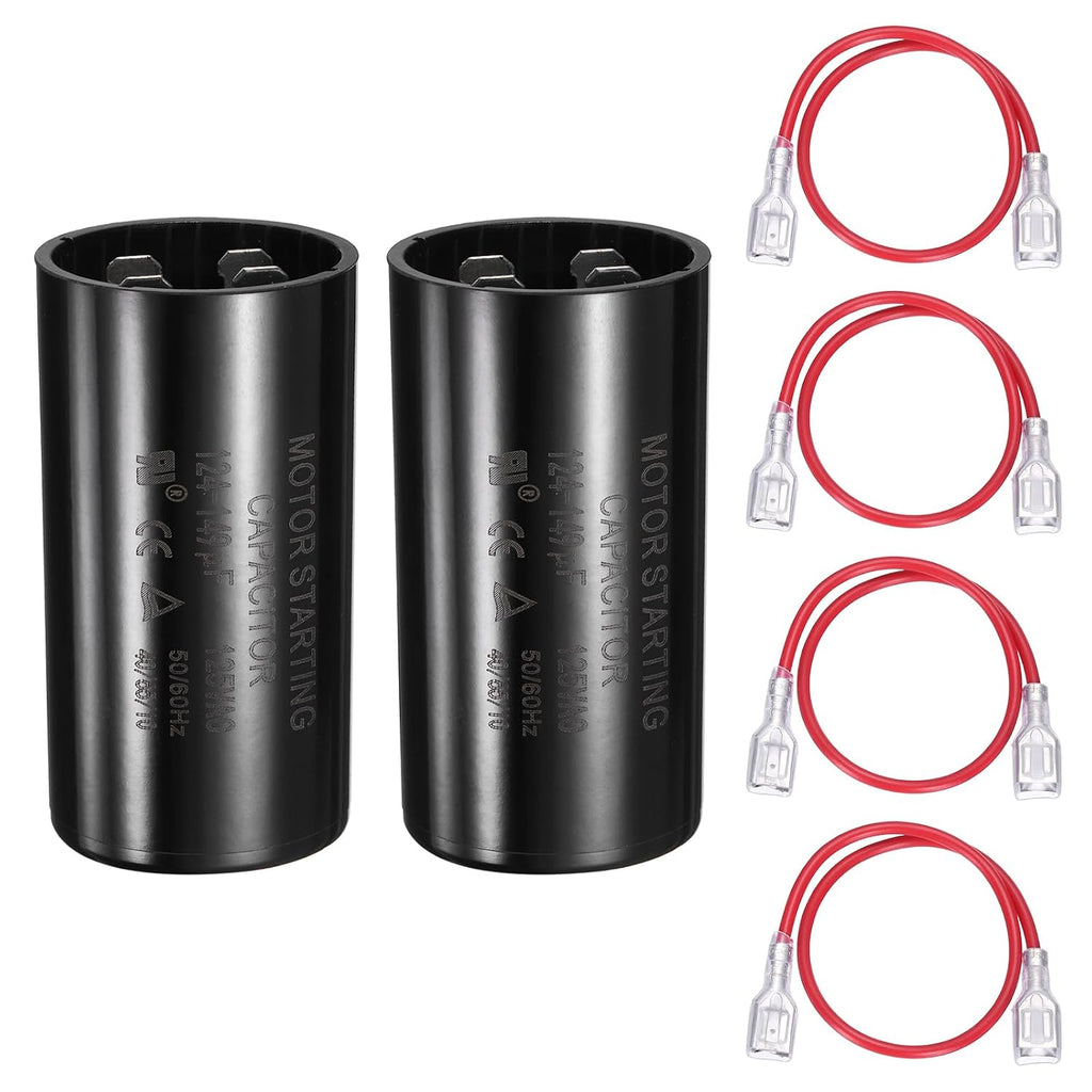 2 Pcs CD60 Run Capacitor 124-149 MFD UF 125 VAC 50/60Hz 36x70mm