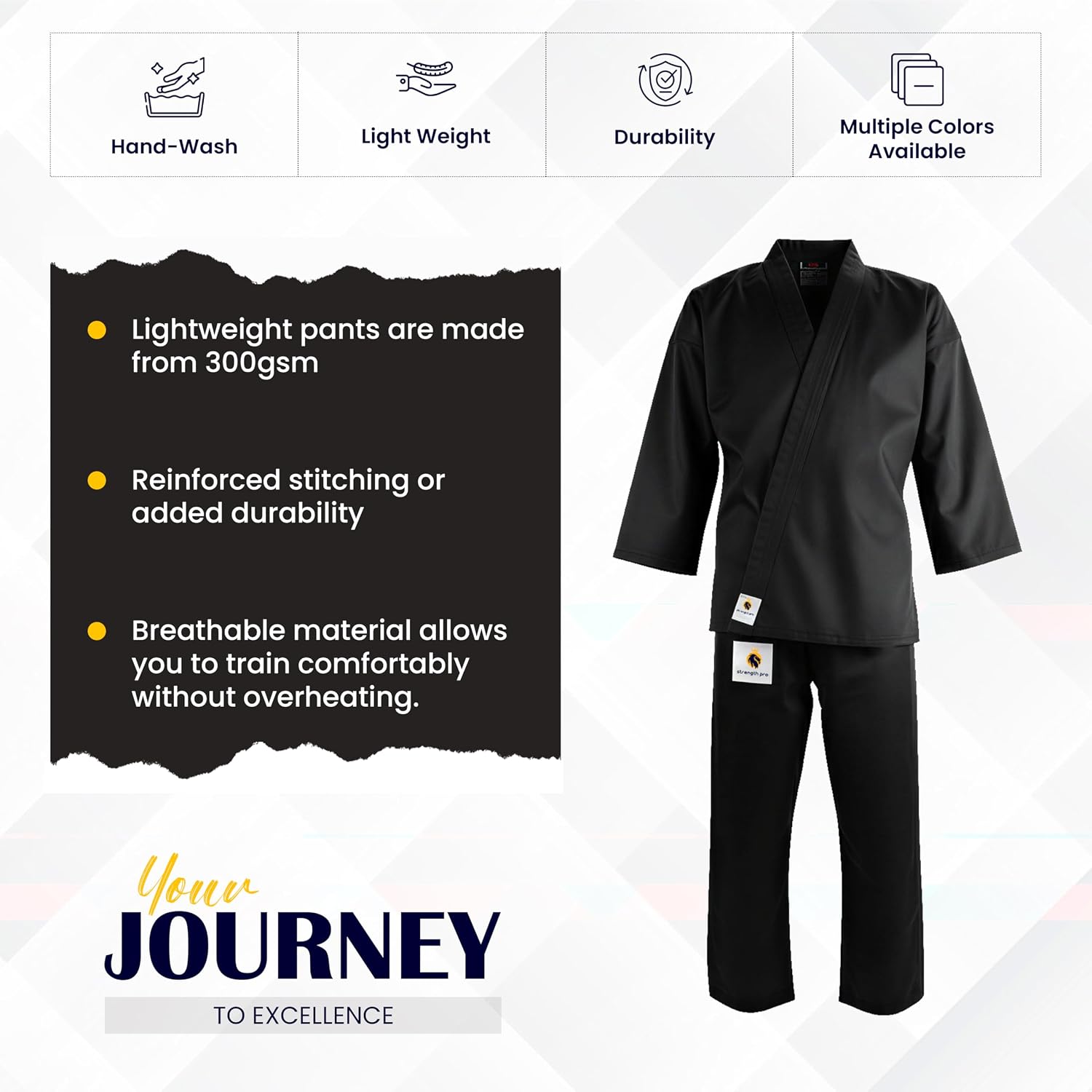 Karate Uniform for Kids and Adult, Lightweight Karate Gi Student Uniform for Martial Arts Training - White