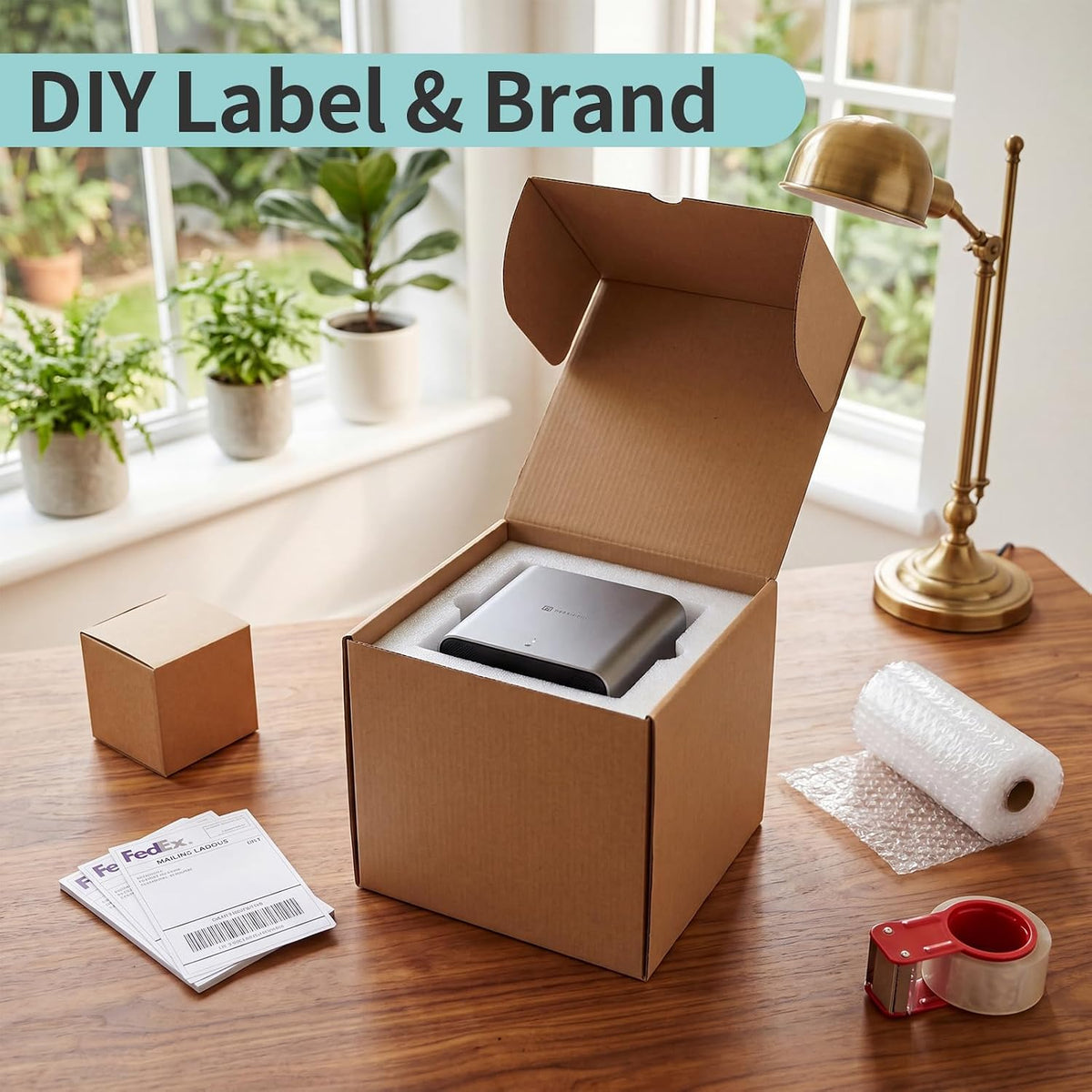 8x8x8 Shipping Boxes, 15 Pack Brown Kraft Folding Mailer Boxes, 3-Ply Corrugated Cardboard Cube Box Mailers for Small