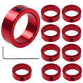 (10-Pack) 1/2" Bore Aluminum Solid Shaft Collars Red Anodized Coating with Set Screws, Durable Shaft Collars for Industrial Machinery, CNC, 3D Printer, Linear Motion