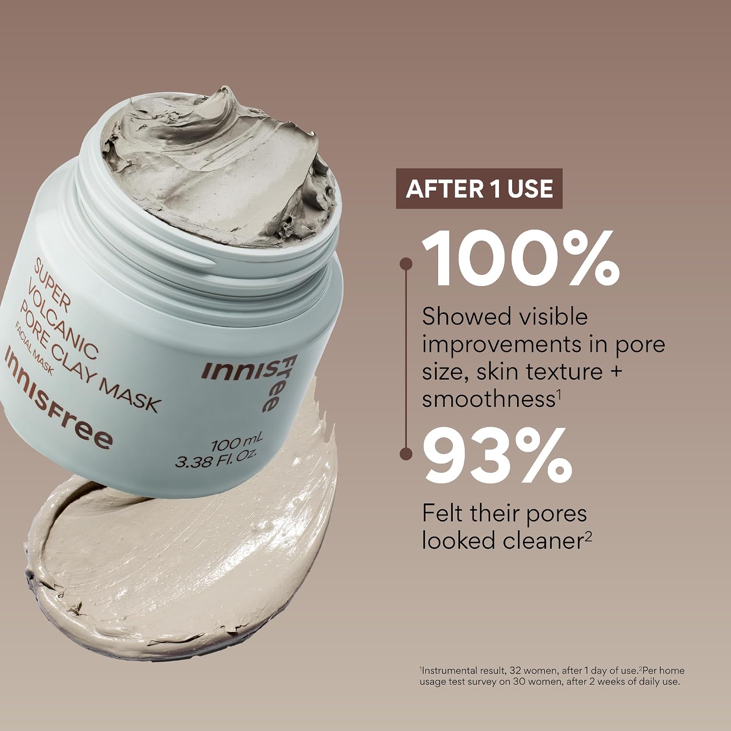 Super Volcanic Clay Mask, Pore Cleansing & Oil Control Face Mask for Oily Skin with AHA, Korean Wash-Off Clay Mask