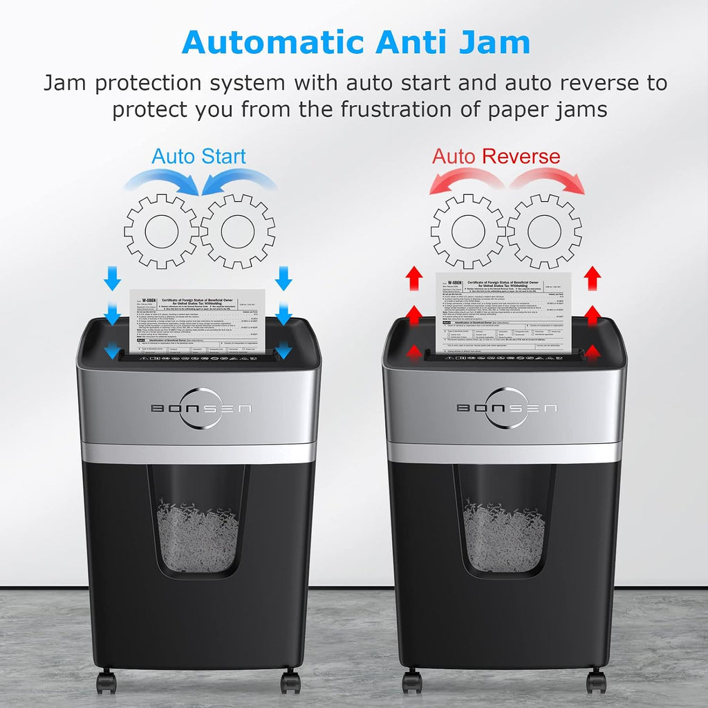 12-Sheet Cross Cut Paper Shredder for Home Office Use | 40-Min Running Time, 55 dB Ultra-Quiet with Anti-Jam