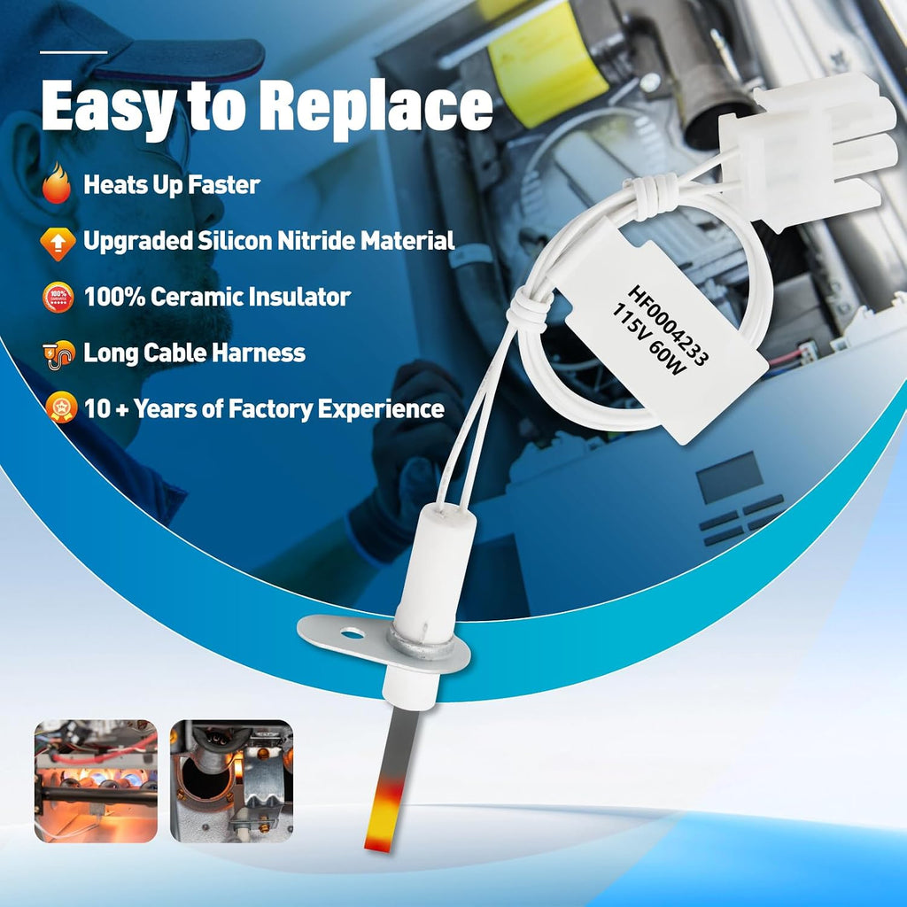 Hot Surface Igniter 115V 65W, Furnace Igniter Fit with Goodman Series, Heating Element Replacement, Hot Surface Heater Igniter