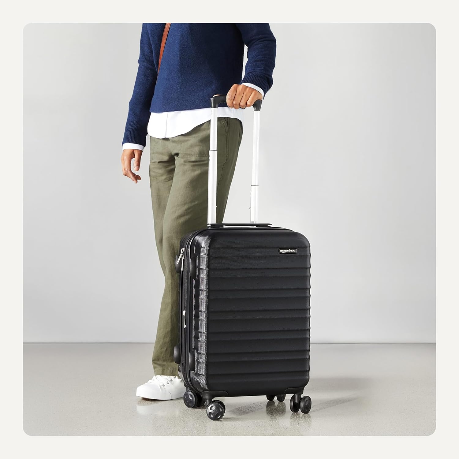 21" Hardside Carry-On Luggage with Spinner Wheels, Expandable for Up to 25% More Space, Scratch-Resistant Hard Shell