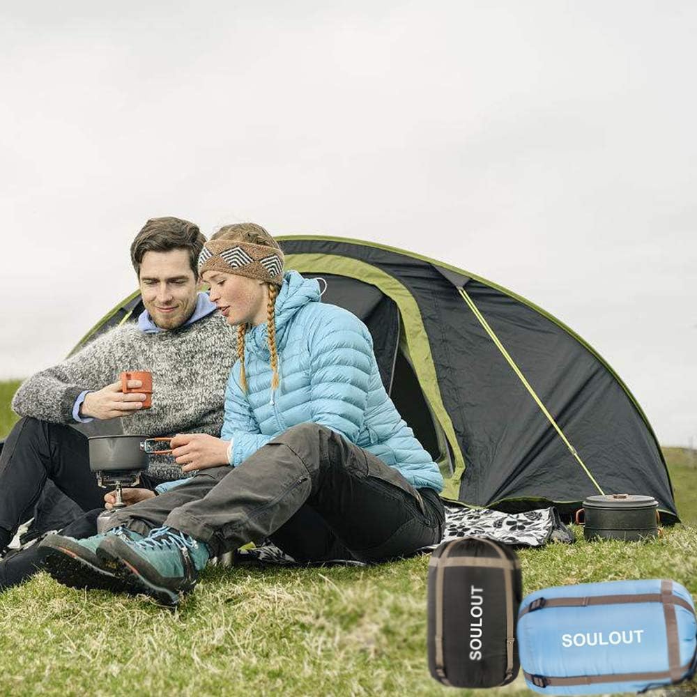 3-4 Season Sleeping Bag for Adults & Kids, Lightweight Warm Cold Weather Camping Bag with Waterproof Compression Sack