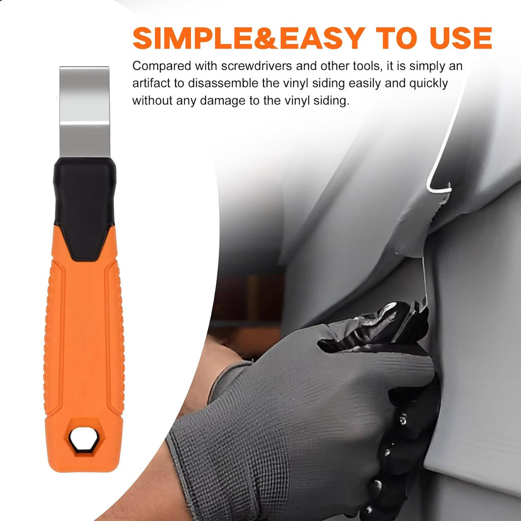 Vinyl Siding Removal Tool with Extra Long Handle- Steel Blade Non-Slip Grip Handle for Installation and Removal Tool