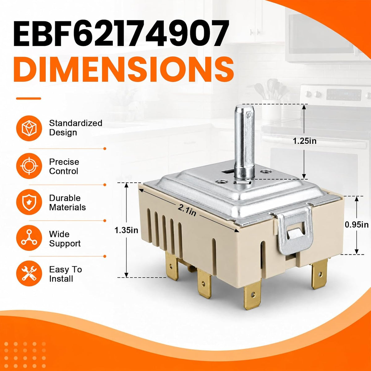 EBF62174907 Infinite Switch Replacement for LG Range Surface Element