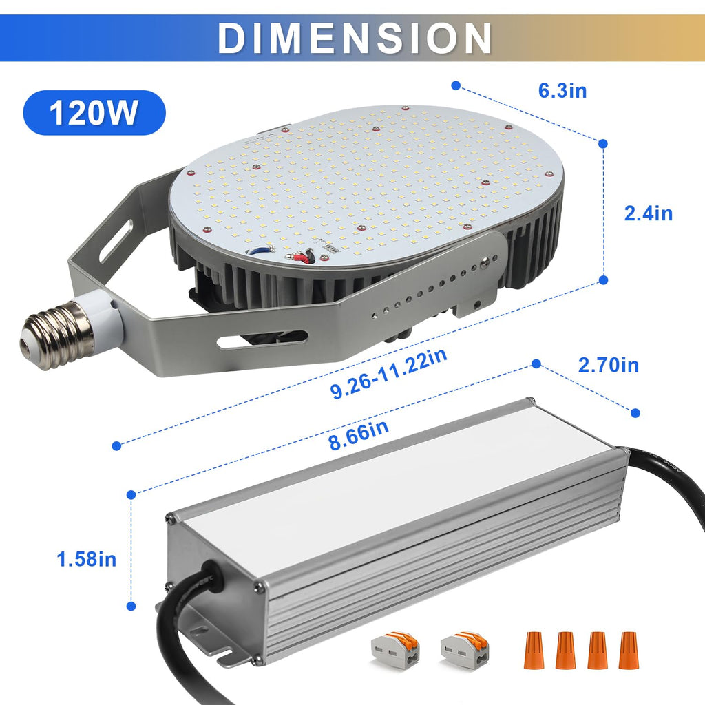 120W LED Shoebox Retrofit Kits, 16200LM 5000K Daylight, E39 Mogul Base