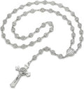 Rosary Beads Catholic for Women - Rosary Necklace for Women with Pearl Beads - Medal Cross Saint Benedict Rosary for