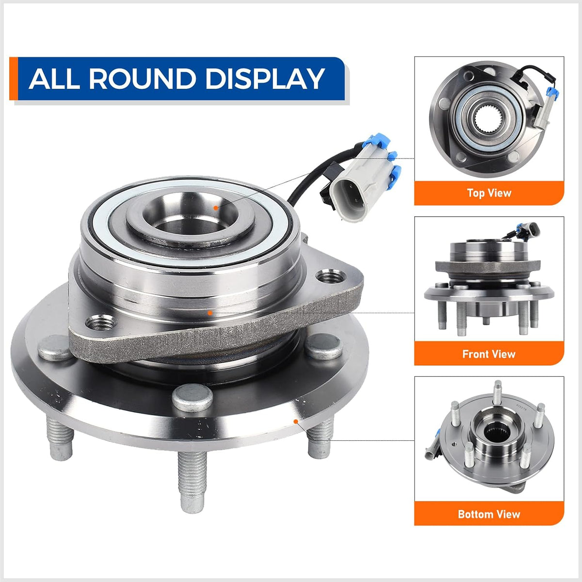 PAROD 513276 [Set of 2] Front Wheel Hub Bearing Assembly Compatible with 2007-2009 Chevy Equinox, Pontiac Torrent, Suzuki XL-7, 2008-2010 Saturn Vue, 2012-2015 Captiva Sport, 5 Lugs w/ABS