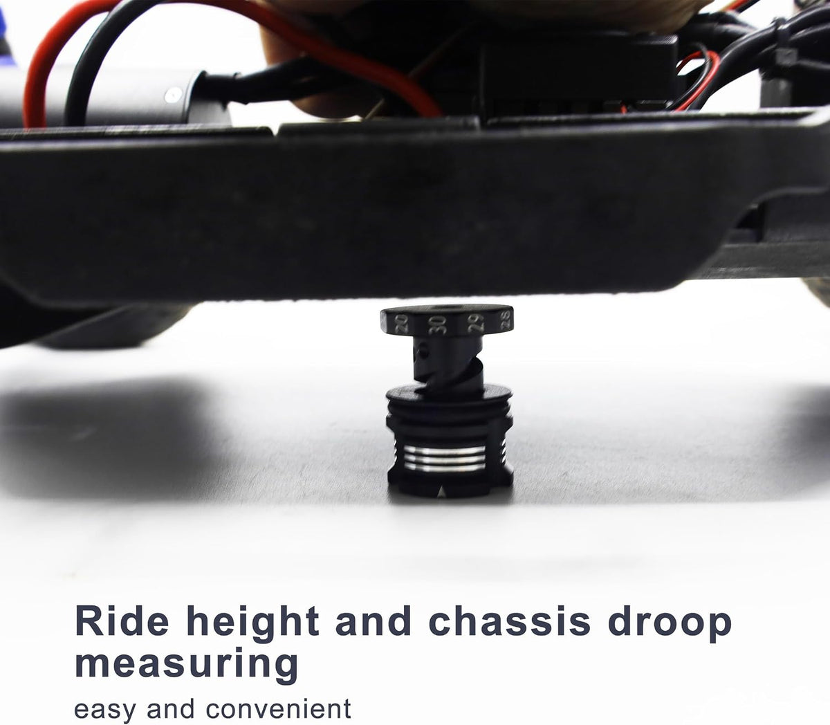 Adjustable Ride Height Gauge 20-30mm for RC Model Repair Work(Black Silver)