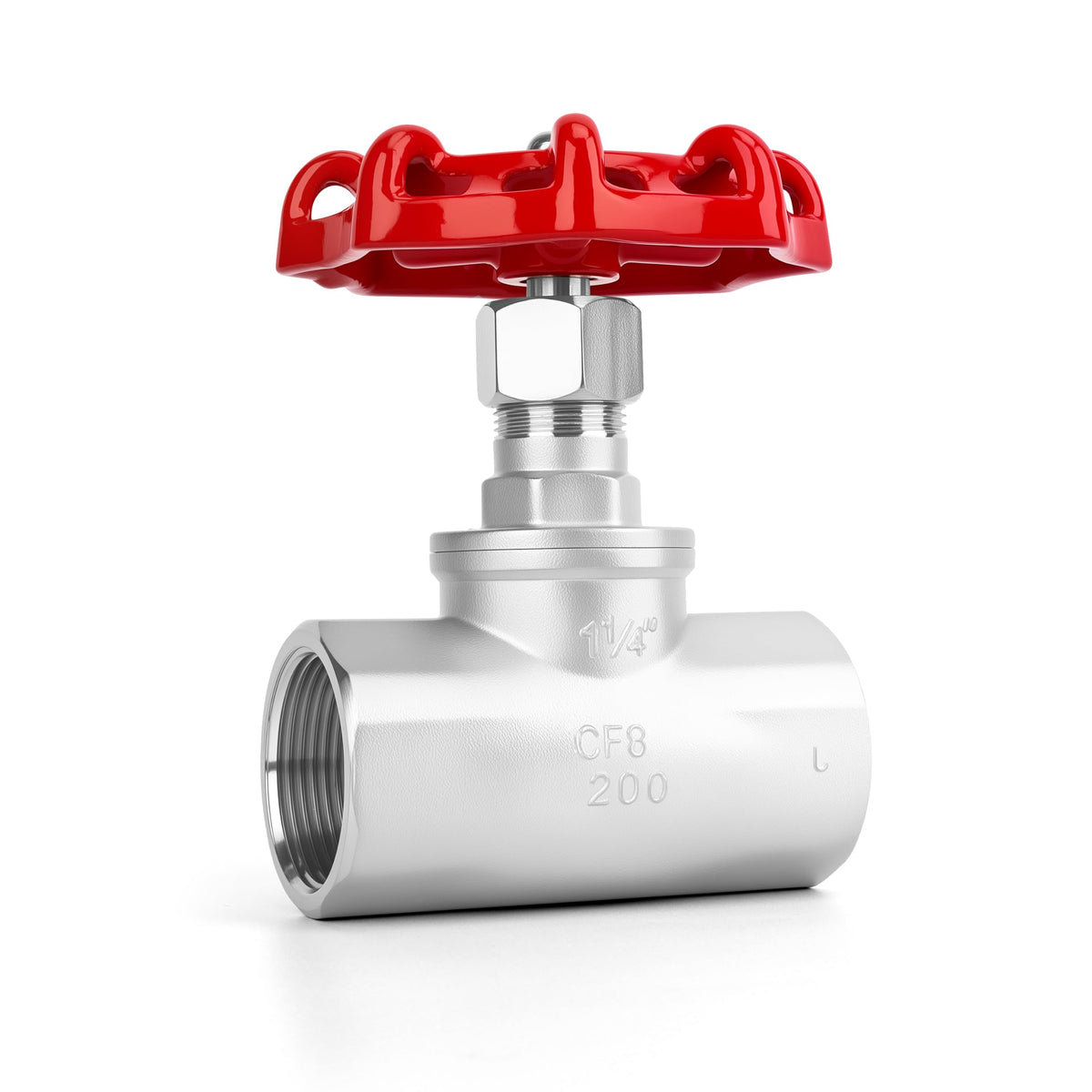 1-1/4" NPT B-Type Straight Pattern Globe Valve Stainless Female Thread DN32