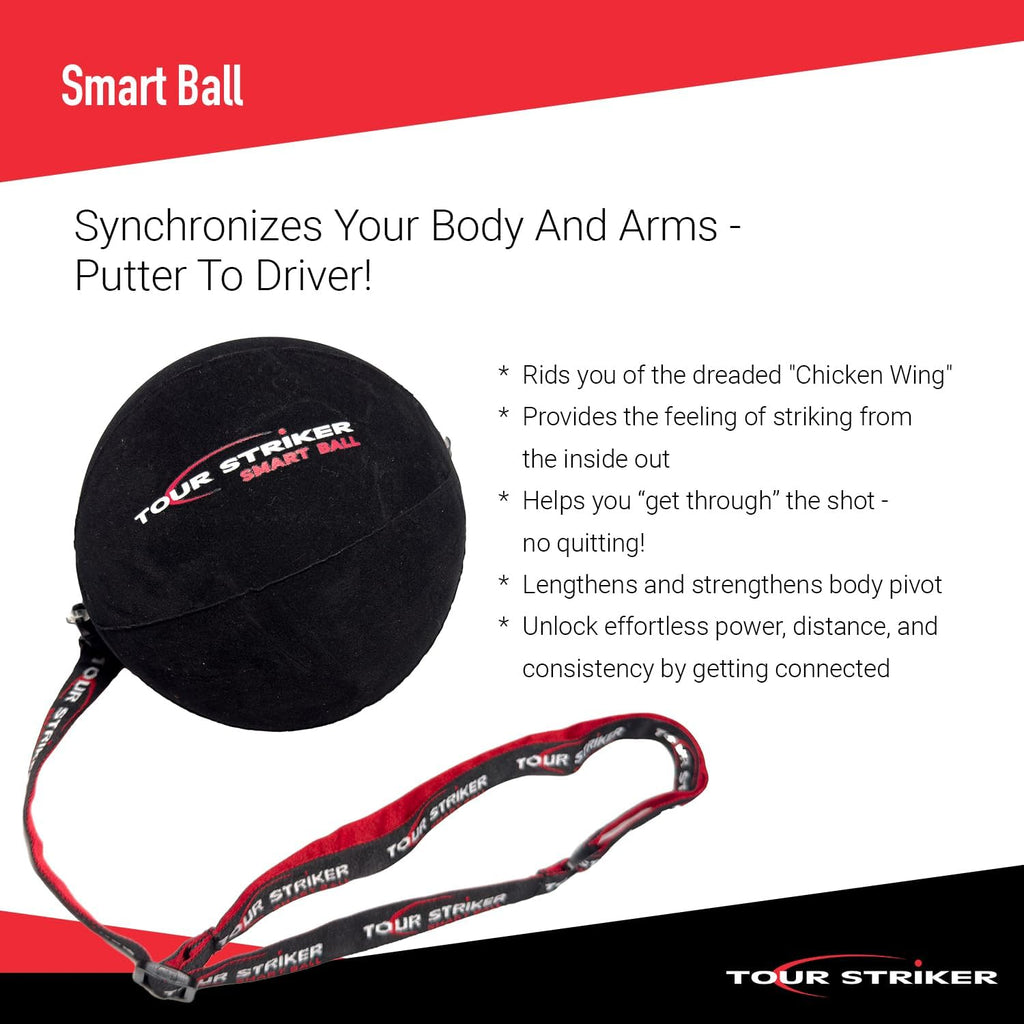 Tour Striker Smart Ball Golf Swing Training Aid | Patented swing trainer promotes proper arm connection, tempo, and