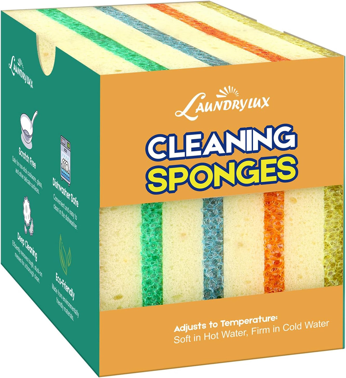 Scrub Sponge, Dual-Sided Temperature-Responsive Scrubber
