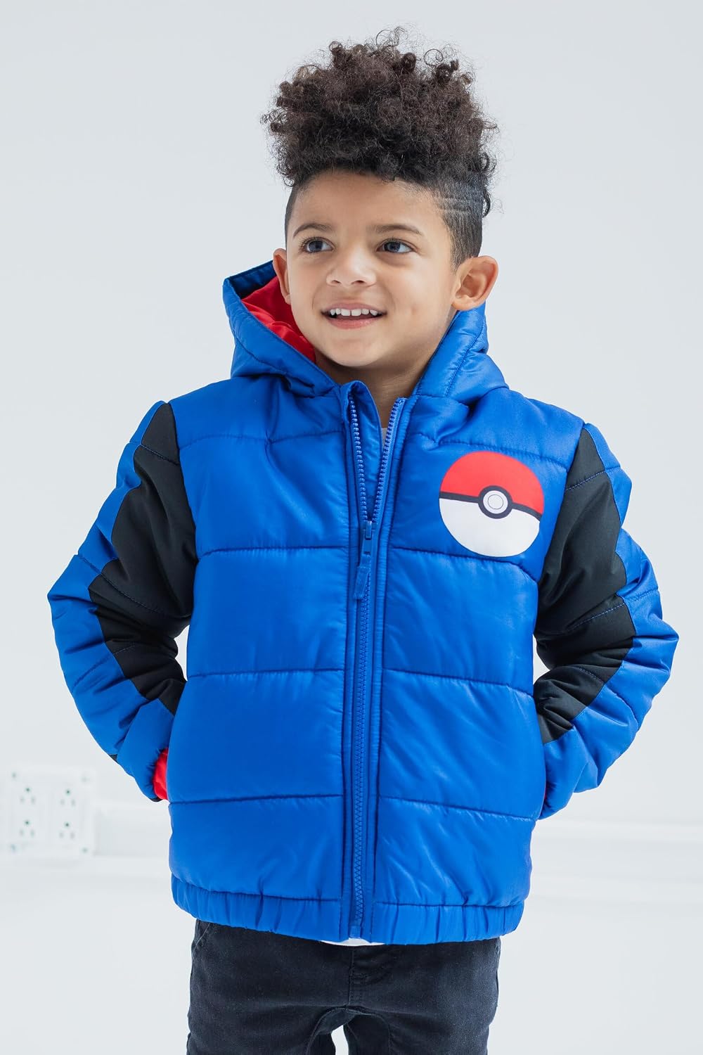 Pokemon Zip Up Winter Coat Puffer Jacket Little Kid to Big Kid