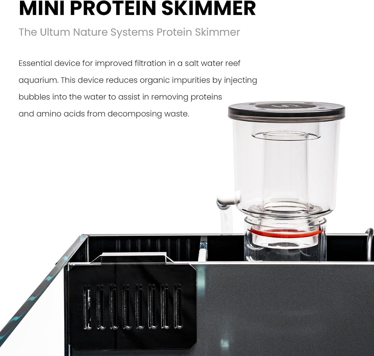Mini Protein Skimmer - Rimless Aquarium Protein Skimmer - Drop-in Design Saltwater Aquarium Skimmer - Protein